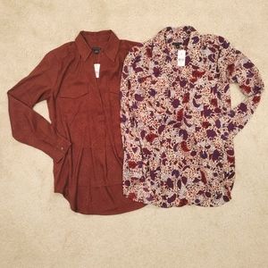 Ann Taylor Camp Shirt × 2 pieces XS